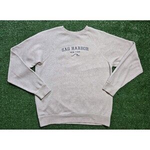 Sag Harbor Sweatshirt 'Beige' Stitched Logo (Men's Small)